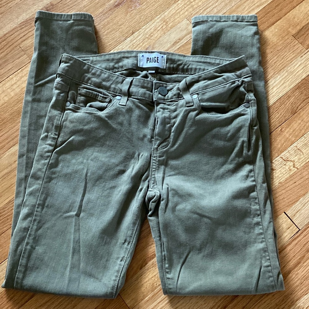 PAIGE VERDUGO ANKLE jeans, khaki green, size 27